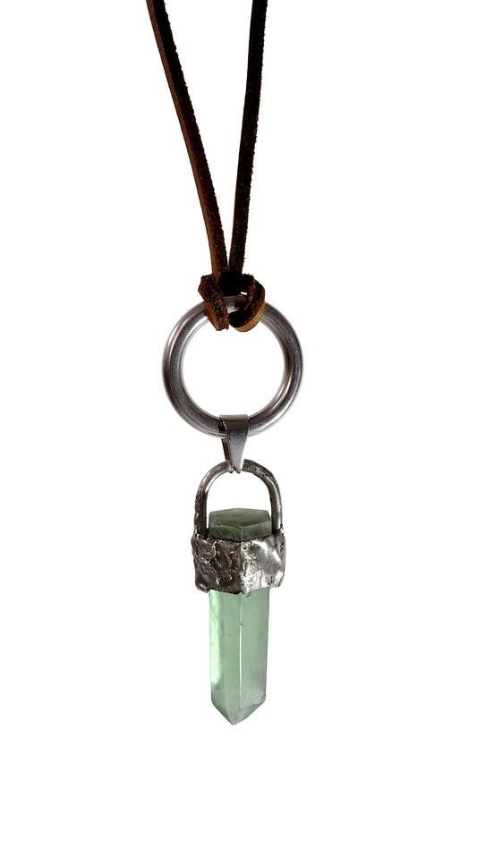 Green Fluorite Crystal Necklace