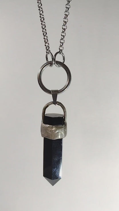 Black Obsidian Crystal Necklace