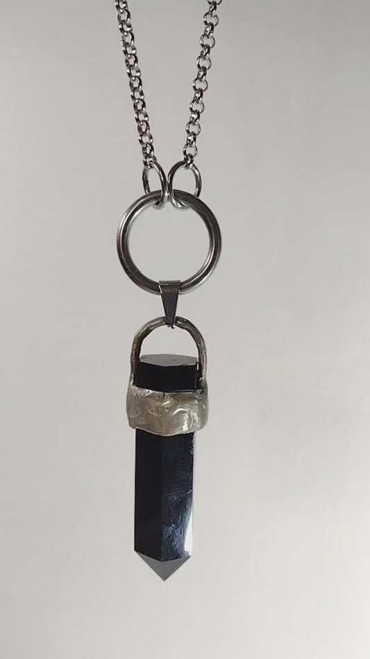 Black Obsidian Crystal Necklace