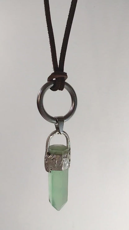 Green Fluorite Crystal Necklace