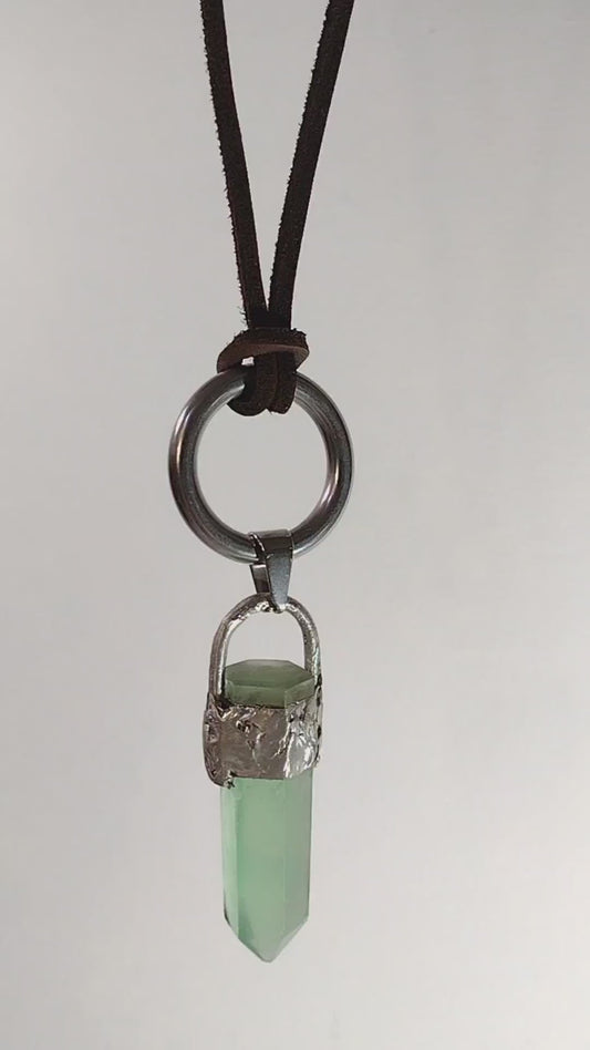 Green Fluorite Crystal Necklace